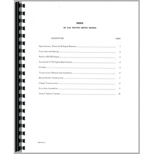 Massey Ferguson 3165 Service Manual
